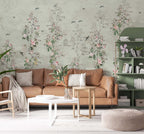 Birds On Blossom Wallpaper : Pale Rose Branch Mural