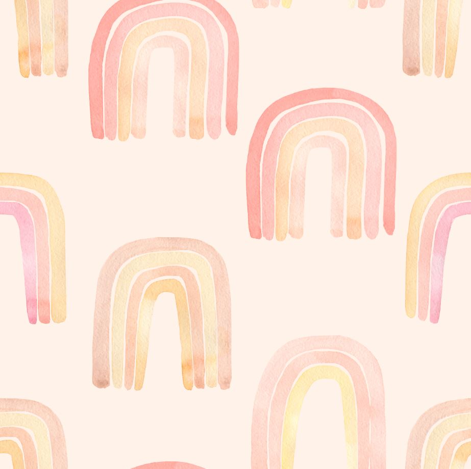 Watercolor Rainbow Wallpaper : Soft Pastel Nursery Pattern - View 2