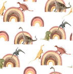 Dinosaur Rainbow Wallpaper : Kids Boho Pattern - View 2
