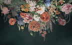 Dark Hanging Flowers Wallpaper : Rust Dahlia Cascade Mural - View 2