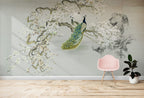 Peacock Blossom Wallpaper : Chinoiserie Branch Mural - View 3