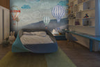 Watercolor Hot Air Balloon Wallpaper : Pastel Hills Kids Mural