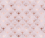 Pink Art Deco Wallpaper : Rose Gold Fan Geometric Pattern - View 2