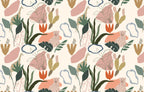 Pastel Abstract Garden Wallpaper : Playful Organic Shapes Mural - View 2