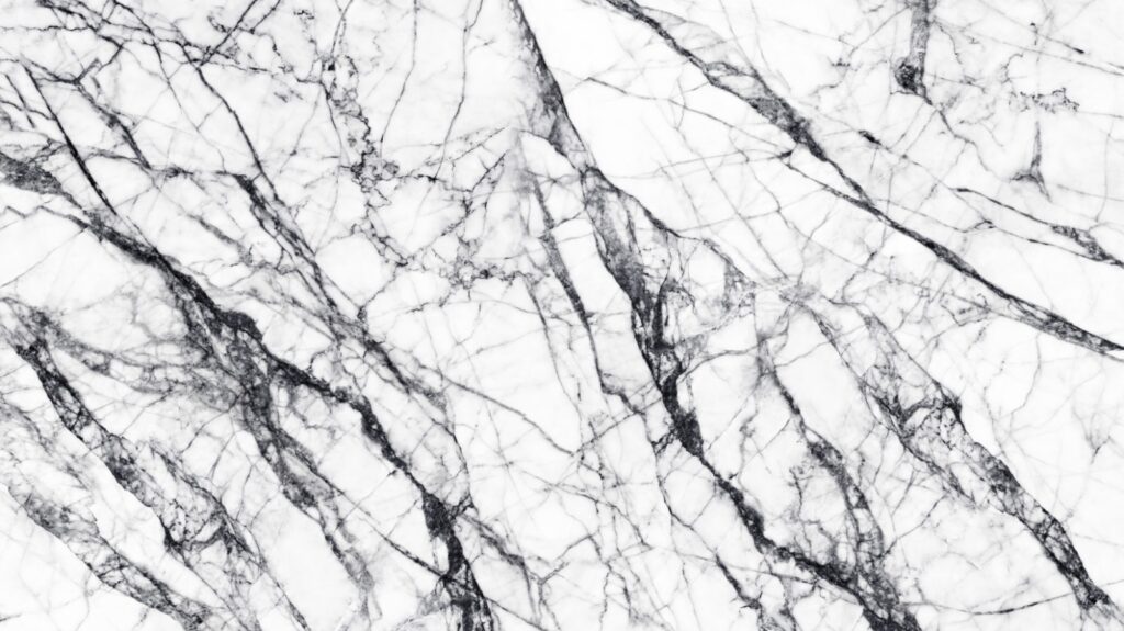 White Marble Wallpaper : Black Veined Stone Mural - View 2