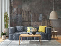 Rusty Concrete Wallpaper : Brown Industrial Panel Mural