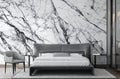 White Marble Wallpaper : Black Veined Stone Mural