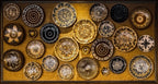 Decorative Plates Wallpaper : Gold Ornamental Dish Mural - View 2