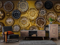 Decorative Plates Wallpaper : Gold Ornamental Dish Mural