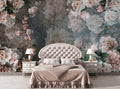 Distressed Rose Wallpaper : Faded Vintage Peony Wall Mural