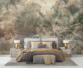 Misty Exotic Palm Wallpaper : Hazy Tropical Leaves Mural