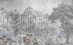 Faded Palace Garden Wallpaper : Grey Vintage Architecture Mural - View 2