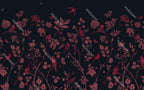 Red Bird Wallpaper : Crimson Botanical On Navy Pattern - View 2