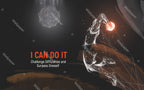 I Can Do It Wallpaper : Geometric Wolf Motivational Mural - View 2