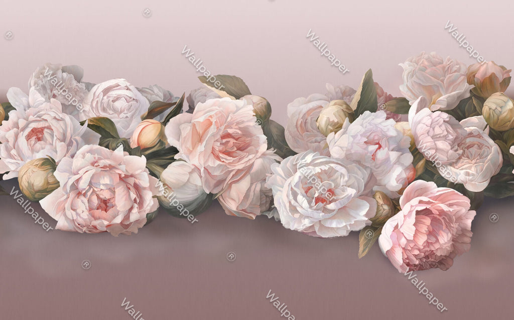 Blush Rose Wallpaper : 3D Soft Roses And Calla Lilies Mural - View 2