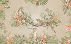 Cream Leopard Jungle Wallpaper : Tropical Branch Mural - View 2