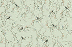 Green Cherry Blossom Bird Wallpaper : Chinoiserie Branch Pattern - View 2
