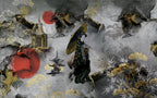 Geisha Chinoiserie Wallpaper : Marble Pagoda And Parasol Mural - View 2