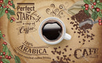 Coffee Cup Wallpaper : Vintage Cafe Typography Mural - View 2