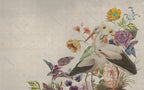 Beige Floral Wallpaper : Painted Poppies And Leaves Mural - View 2