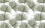 Fan Palm Leaves Wallpaper : Soft Green Botanical Mural - View 2