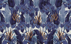 Purple Tropical Leaf Wallpaper : Indigo Jungle Pattern - View 2