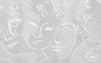 Grey Silhouette Face Wallpaper : Line Art Woman Portrait Mural - View 2