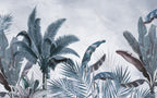Teal Palm Wallpaper : Moody Tropical Fronds Mural - View 2