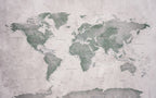 Green World Map Wallpaper : Vintage Detailed Atlas Mural - View 2