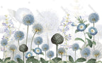 Blue Allium Wallpaper : Dandelion and Morning Glory Mural - View 2