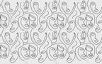 Grey Line Face Wallpaper : One Line Portraits Pattern - View 6