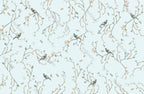 Blue Cherry Blossom Bird Wallpaper : Chinoiserie Branch Pattern - View 2