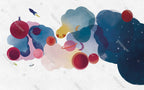 Watercolor Planet Wallpaper : Colourful Space Kids Mural - View 2