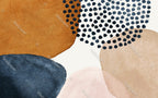 Boho Dot Abstract Wallpaper : Rust And Navy Shapes Mural - View 2