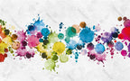 Paint Splash Wallpaper : Colourful Watercolor Splatter Mural - View 2