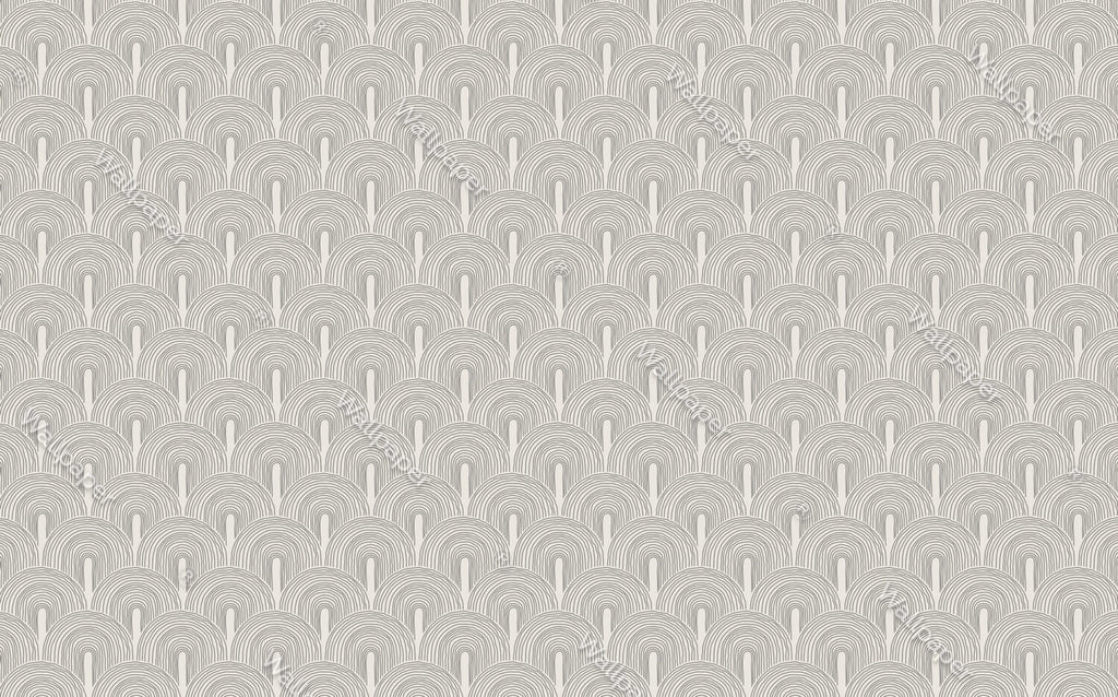 Grey Arch Line Wallpaper : Geometric Rainbow Arches Pattern - View 2