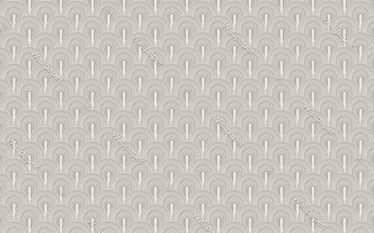 Grey Arch Line Wallpaper : Geometric Rainbow Arches Pattern - View 2