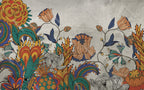 Folk Art Floral Wallpaper : Bold Stylized Flowers Mural - View 2