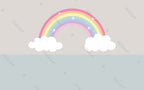 Pastel Rainbow Wallpaper : Clouds And Rainbow Kids Mural - View 2