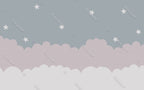 Cloud And Star Wallpaper : Pink And Grey Kids Mural - View 2