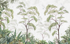 Green Tree Canopy Wallpaper : Watercolor Forest Arch Mural - View 2