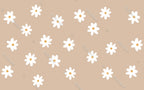 White Daisy Wallpaper : Simple Flowers On Beige Pattern - View 2