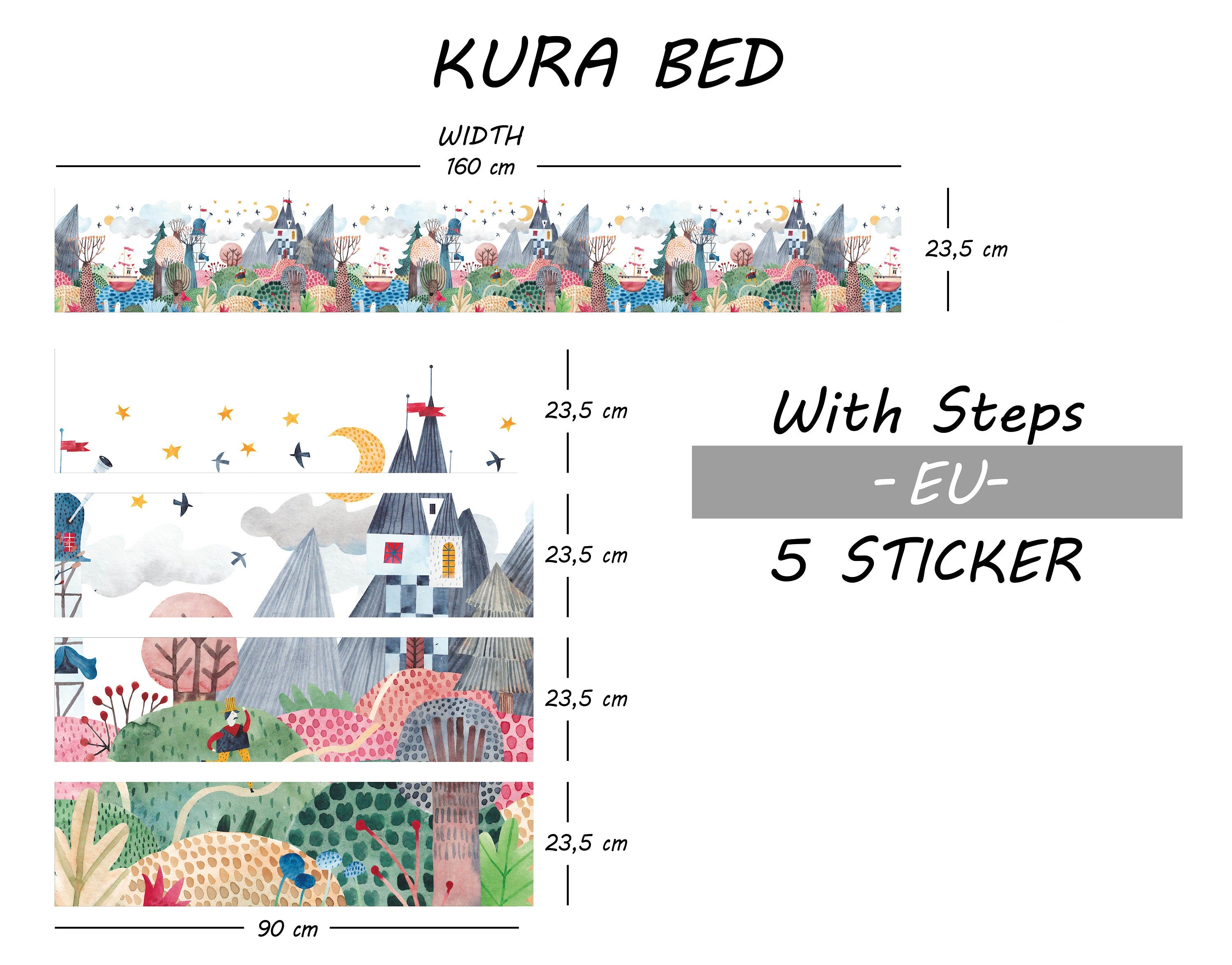 Castle Sticker for ikea Kura Bed Children&