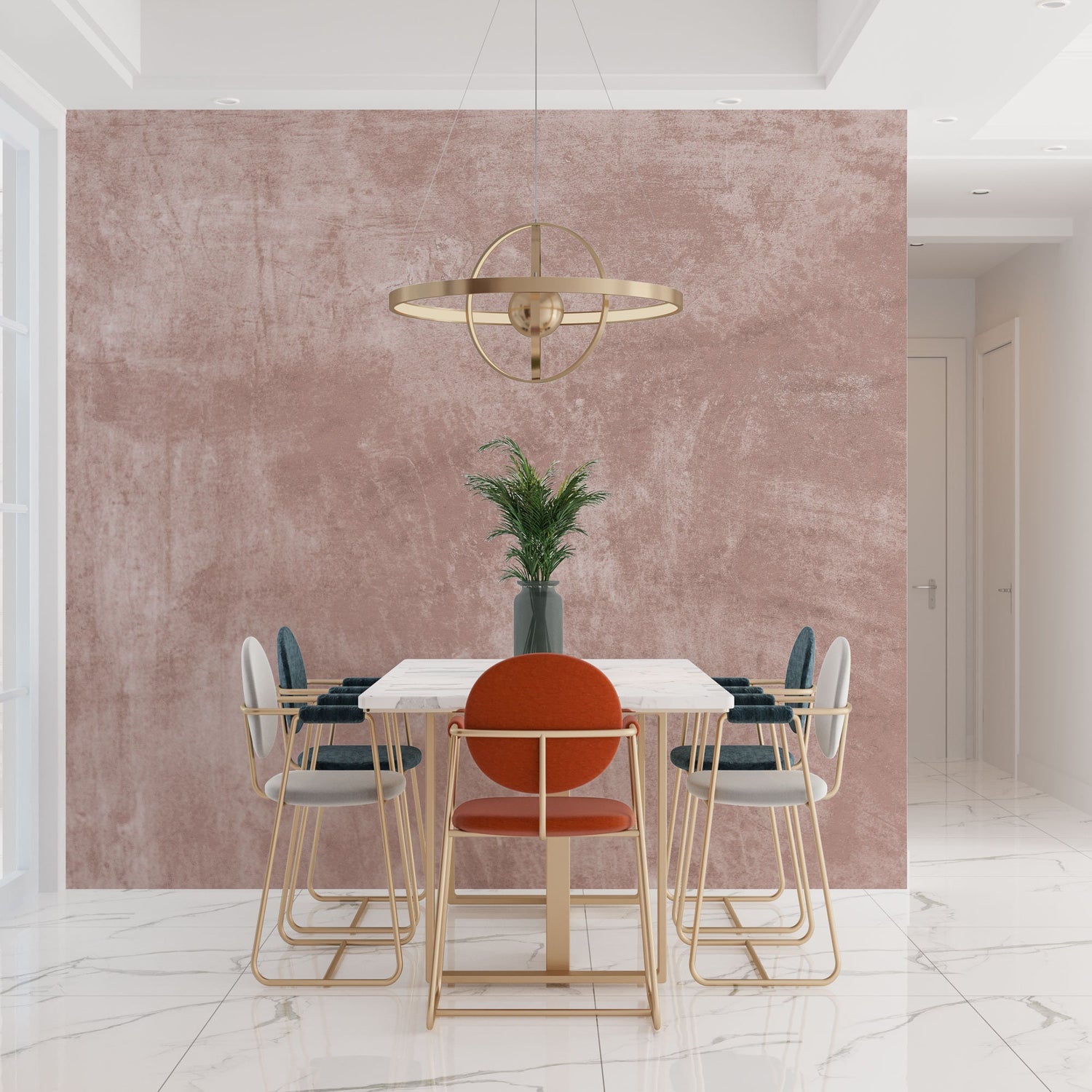 Pink Concrete Wall, Peel And Stick Textured Concrete Look Wallpaper, Removable, Pink Stone Wallpaper, Home Decor