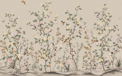 Avignon Chinoiserie Wall Mural, Peel and Stick Wallpaper Removable, Classic Bird Floral Wallpaper, Home Decor