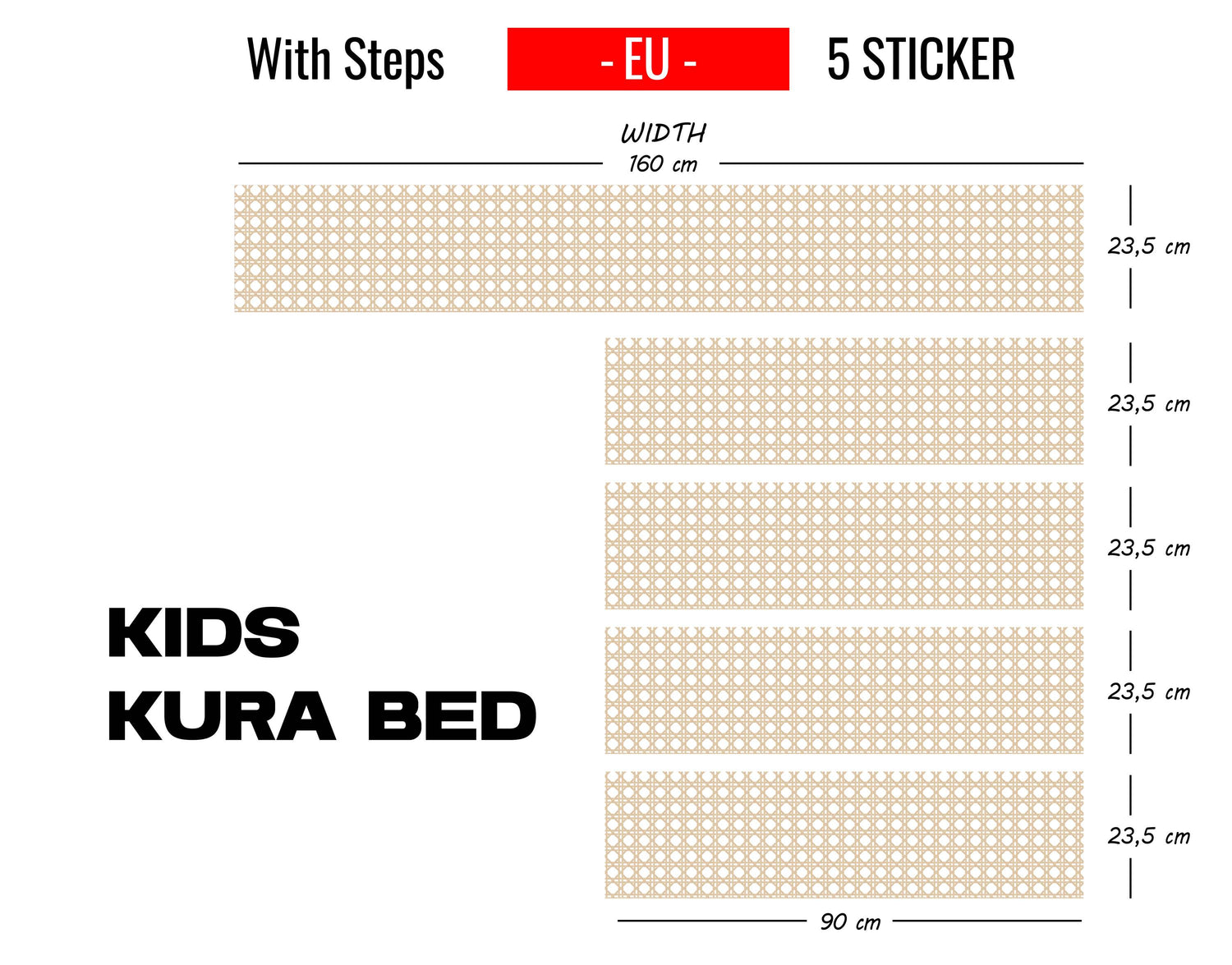 Wicker Kura Bed, Pretty Decals, Ikea Kura Bed Decals for Boys Bedroom, Peel and Stick Furniture Bed Decals for Kids Room Decor