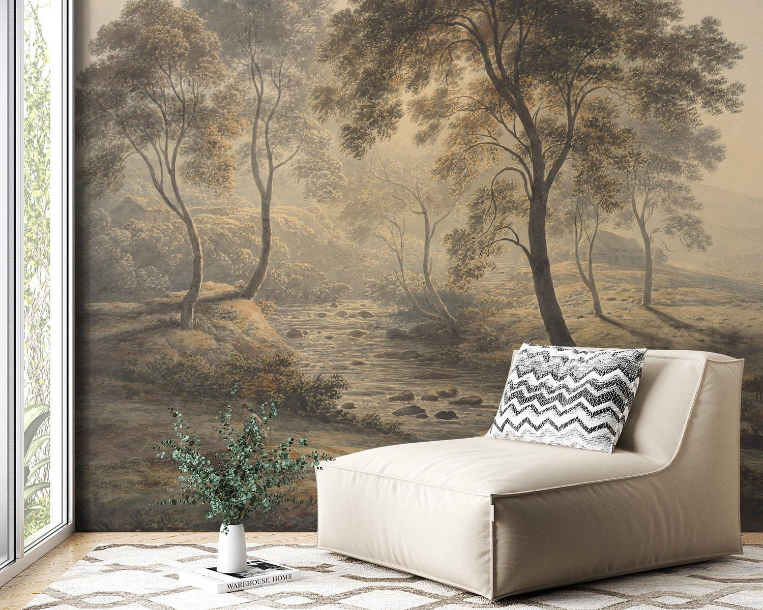 Big Tree and River Landscape Wall Mural