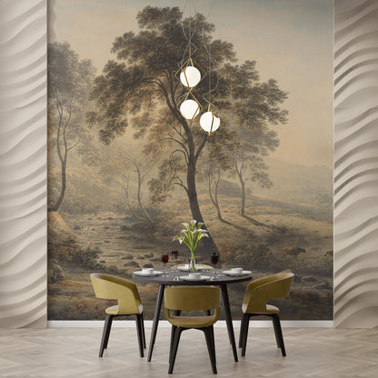 Big Tree and River Landscape Wall Mural