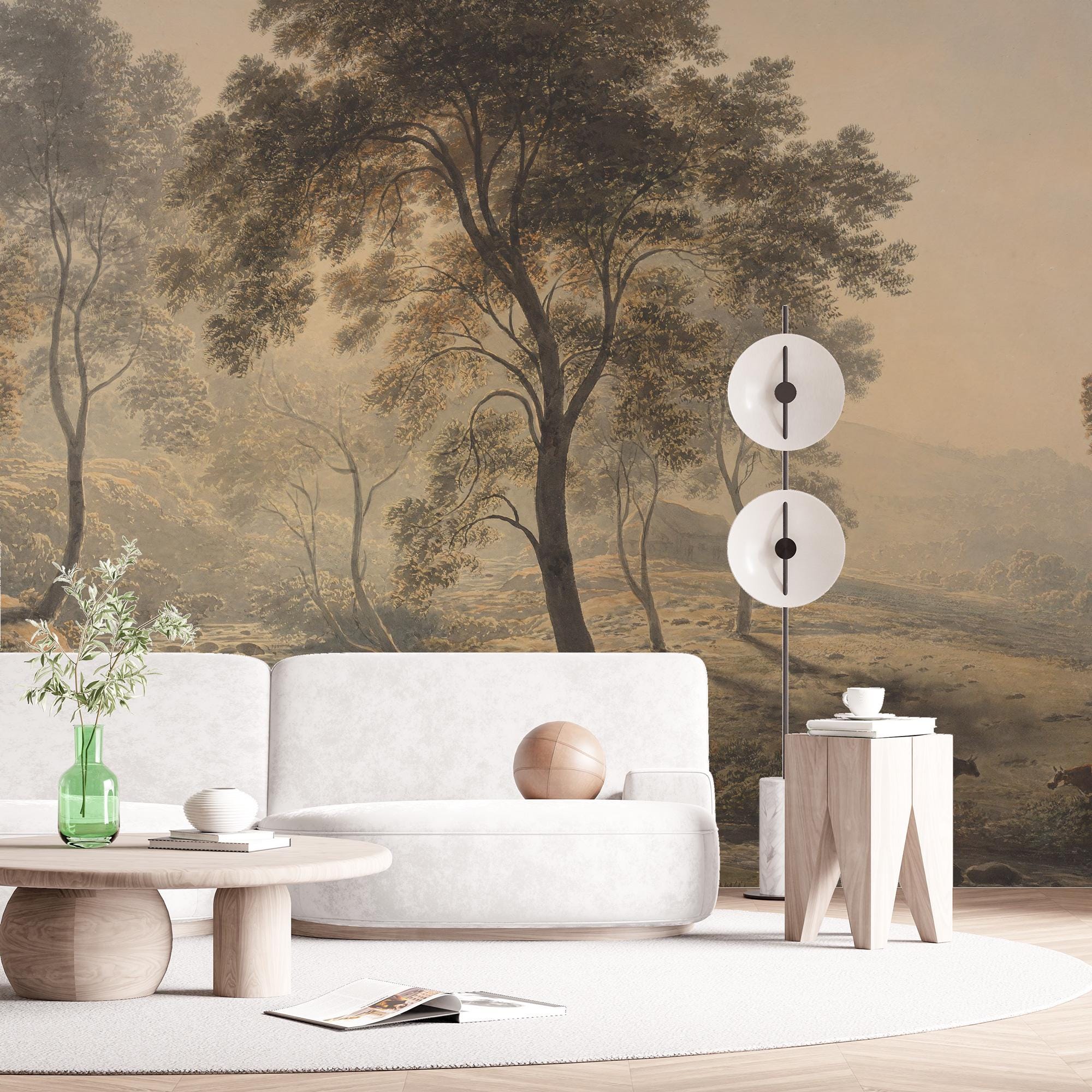 Big Tree and River Landscape Wall Mural