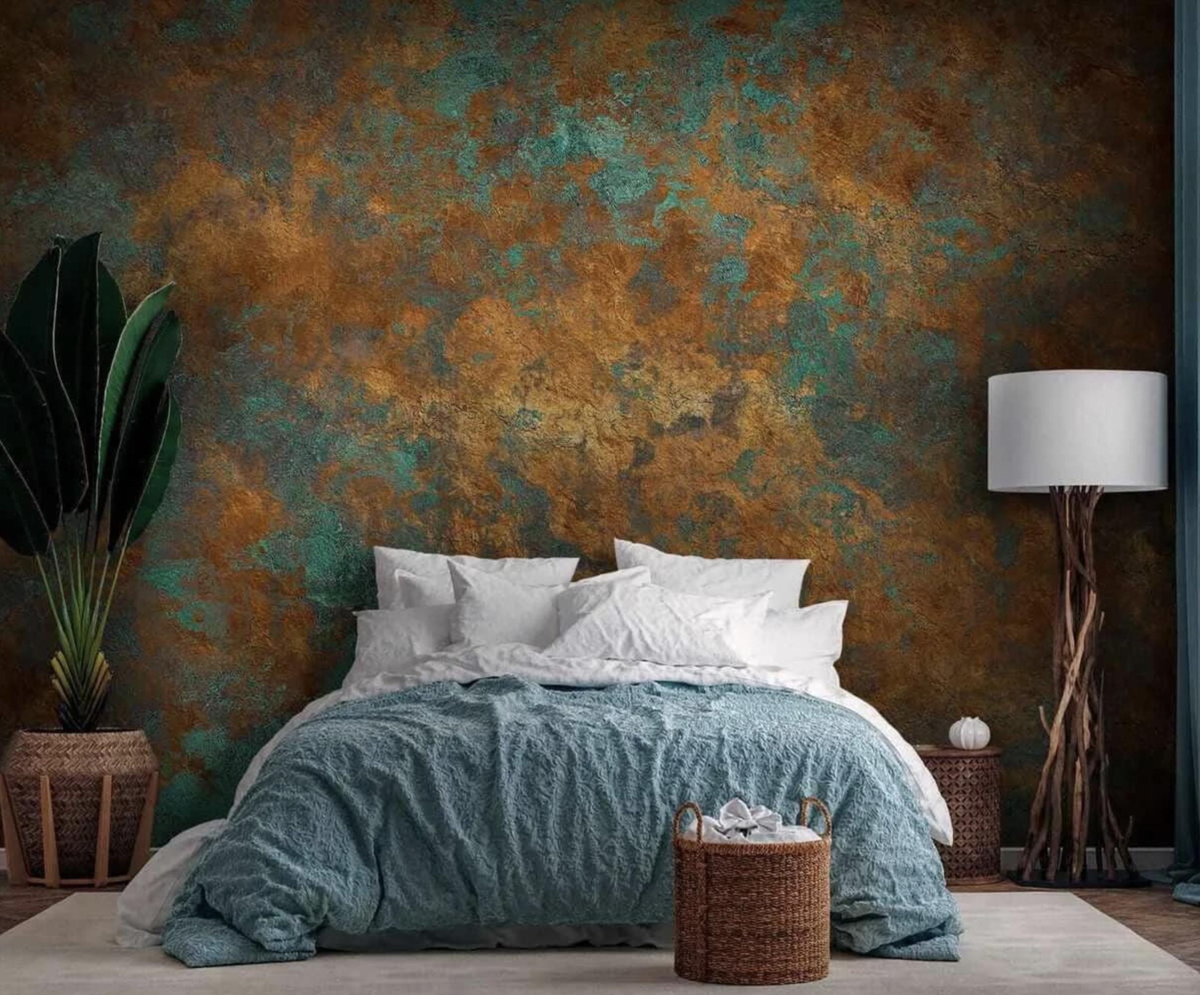 Old Rusty Wall Mural, Old Copper Textured, Rusty Look Copper Wallpaper, Concrete Look Wallpaper, Abstract Peel Stick Wallpaper, Home decor